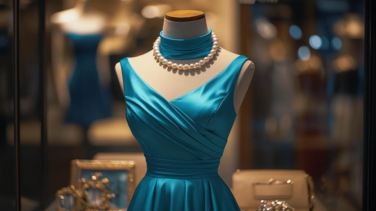 Le grand retour du corset : La robe bleu turquoise mi-longue a col benitier qui fait sensation
