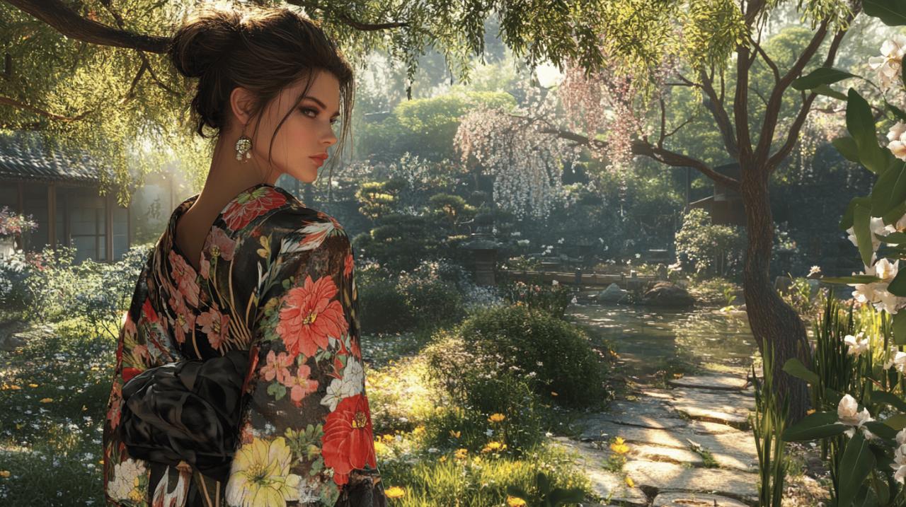 La Symbolique des Fleurs sur votre Kimono Fleuri Femme : Un Art Japonais Ancestral